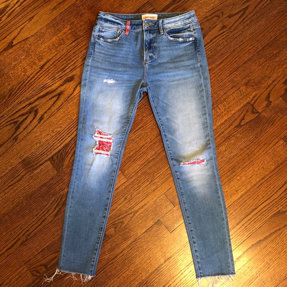 DRIFTWOOD Jackie High Rise, Distressed Skinny Jeans